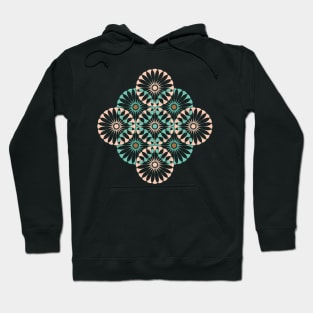 Spanish Tile - Entwined - Pink,Teal Hoodie